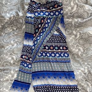 Long tribal patterned maxi skirt with slit